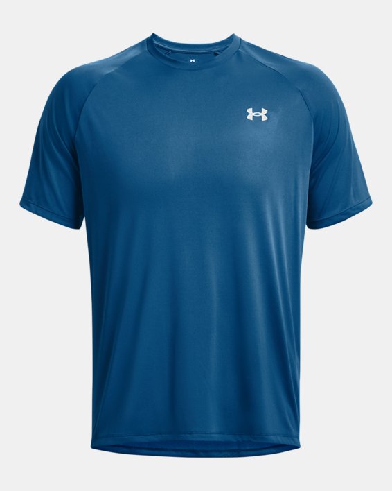 Men's UA Tech™ Reflective Short Sleeve in Blue image number 4